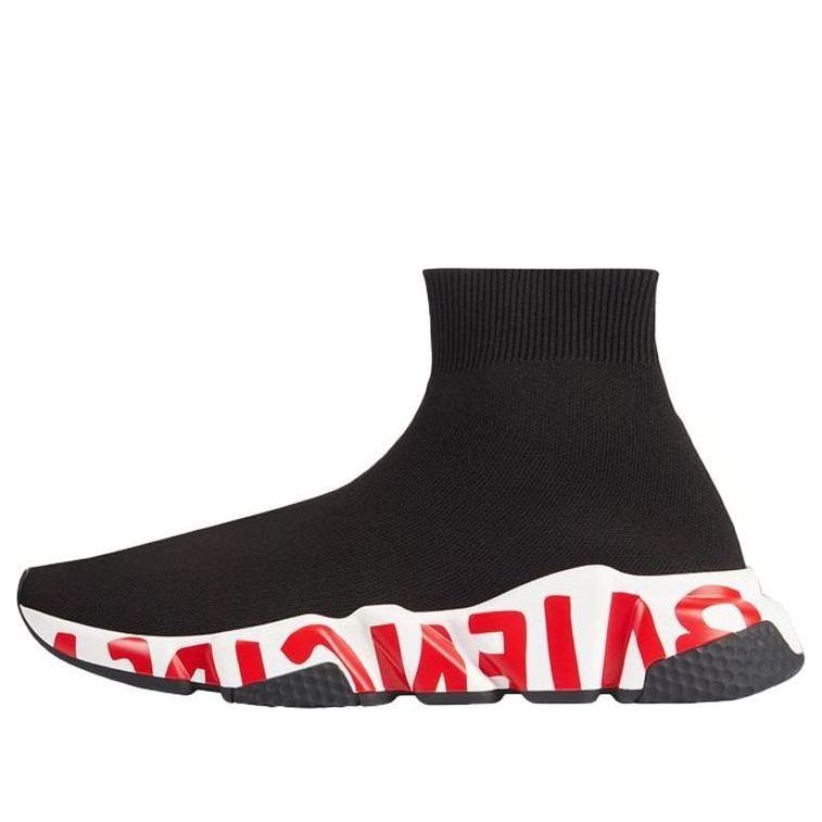 (WMNS) Balenciaga Speed Trainer 'Midsole Graffiti - Black Red' 605942W05GE1095