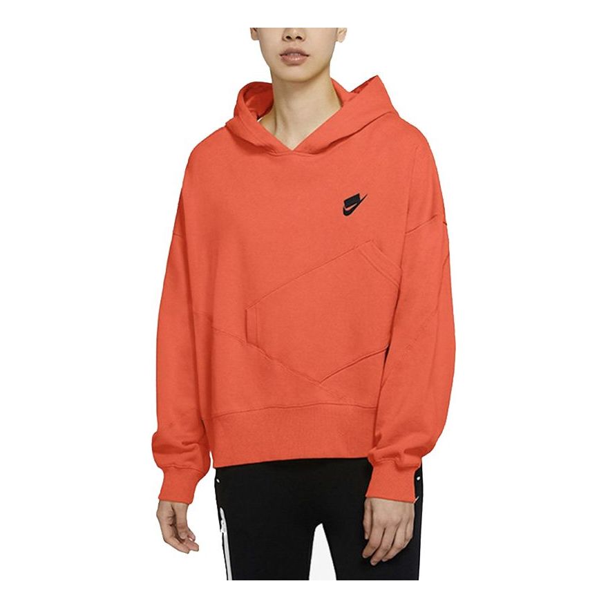 (WMNS) Nike Irregular Hooded Hedging Hoodie Orange DC5281-842