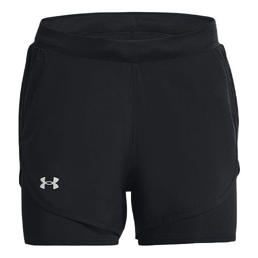 (WMNS) Under Armour Fly-By Elite 2IN1 Shorts 'Black' 1369768-002