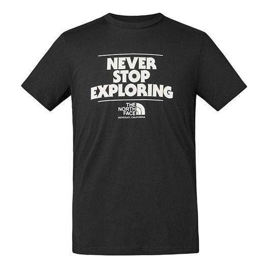 THE NORTH FACE Unisex Logo Printing Round-neck Tee Black 3VRW-JK3