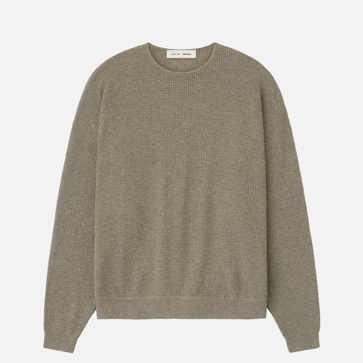 WAFFLE CREWNECK 90`S SWEATER - HOMESTEAD HEATHER
