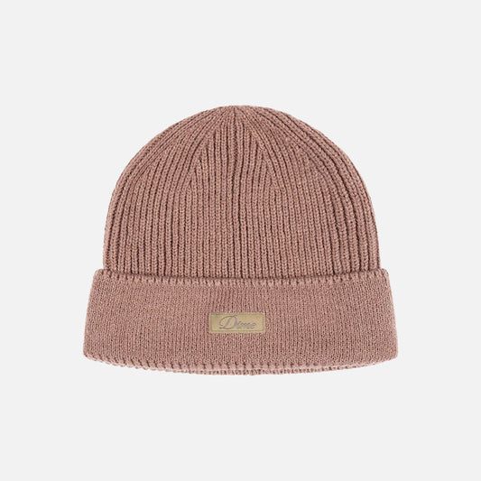 CURSIVE RIB BEANIE - CAMEL