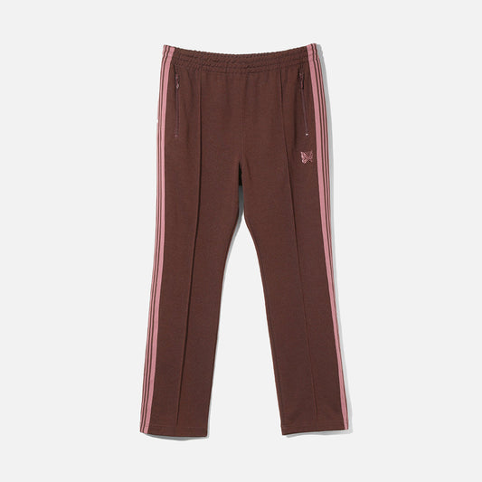 NARROW TRACK PANT POLY SMOOTH - BROWN