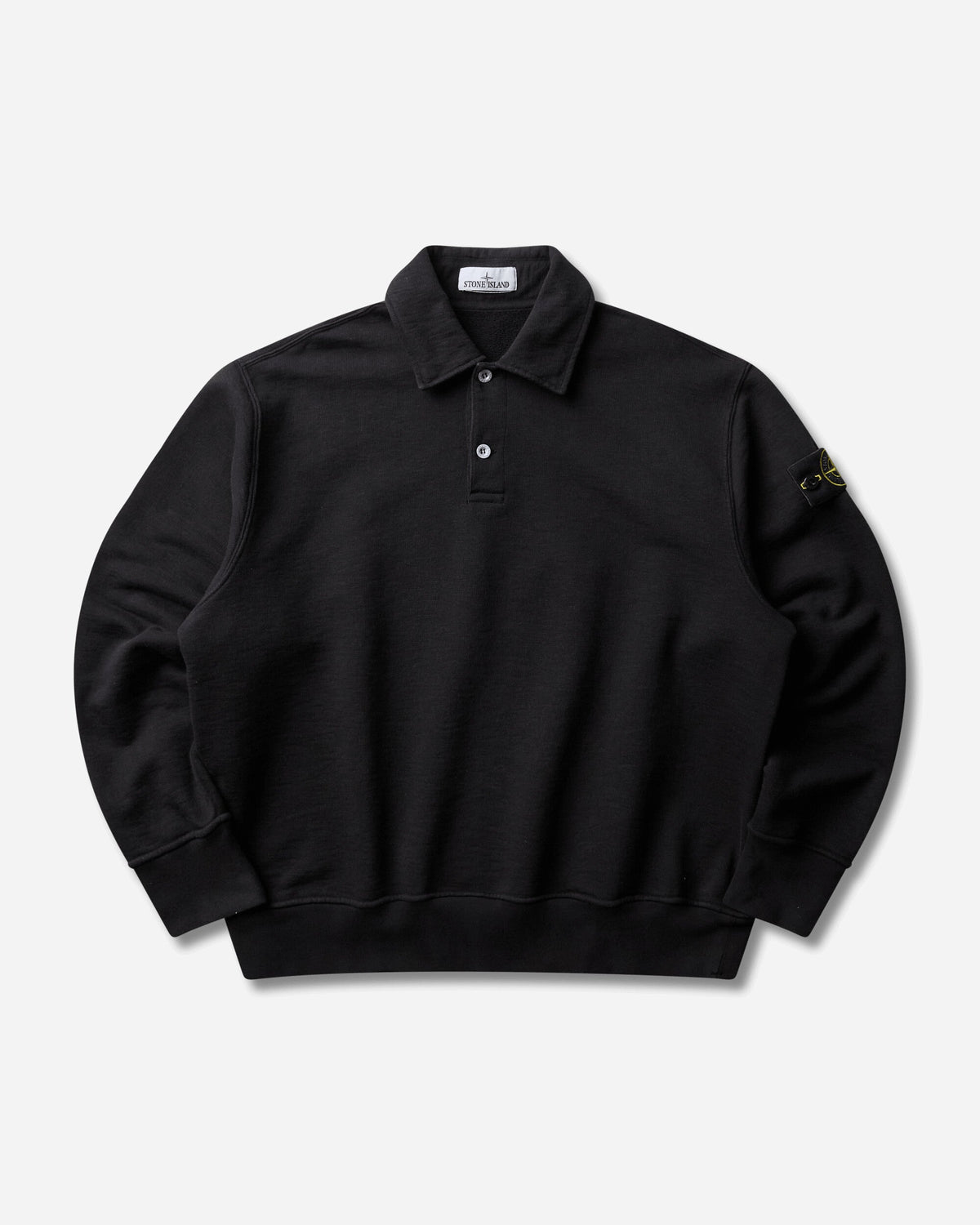 Men's Tubular Cotton Fleece Polo Sweatshirt Black