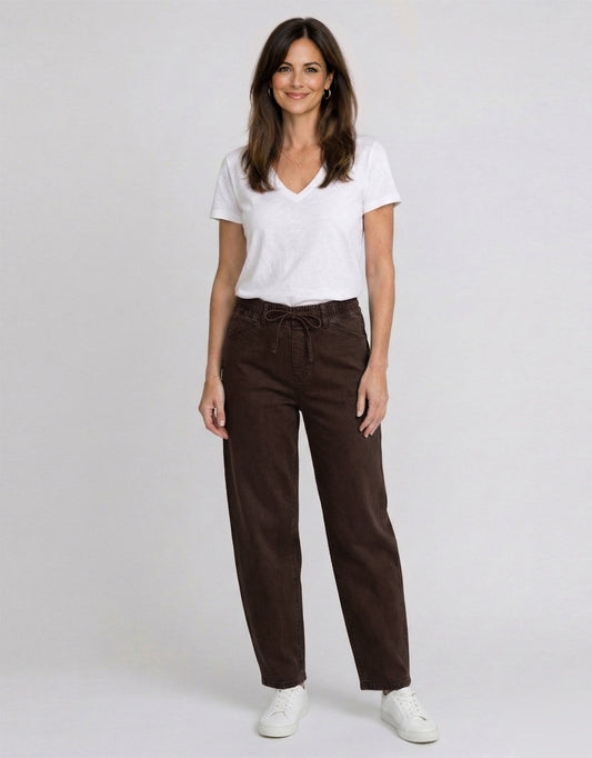 Sienna Barrel Jeans - Chocolate