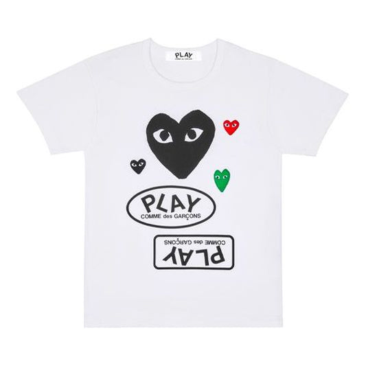 COMME des GARCONS PLAY Multi Heart T-Shirt 'White Black' AZ-T282-051-1