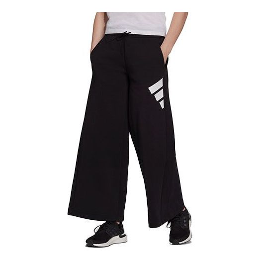 (WMNS) adidas Mid Waist Lacing Sports Pants/Trousers/Joggers Black H57354