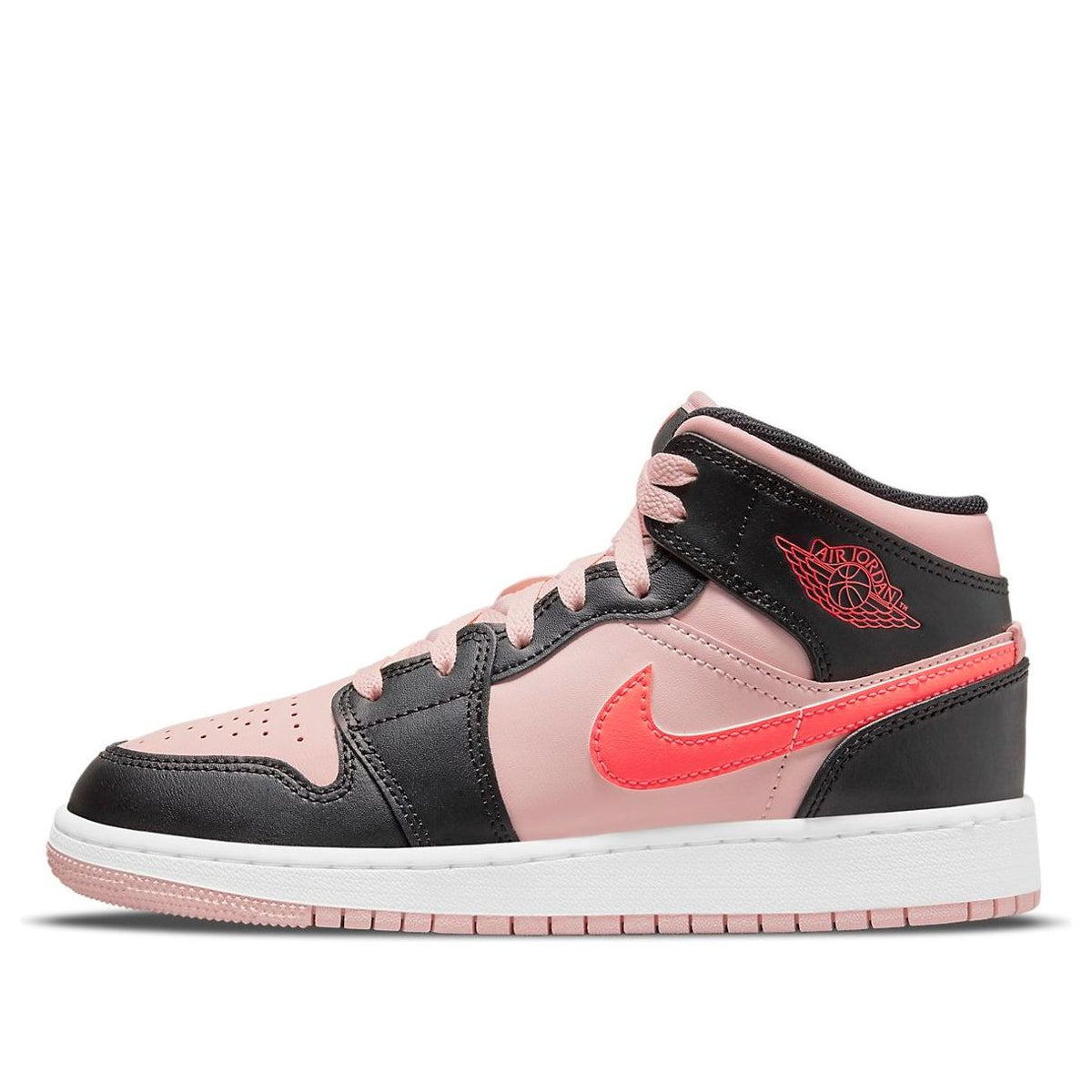 (GS) Air Jordan 1 Mid 'Black Pink Crimson' 554725-604