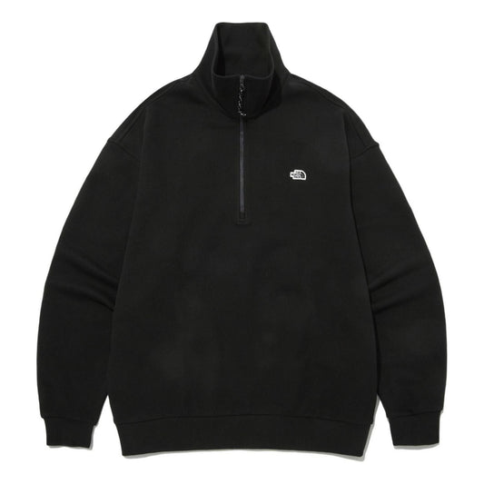THE NORTH FACE Logo Fleece Half Zip Sweater 'Black' NM5MP03B