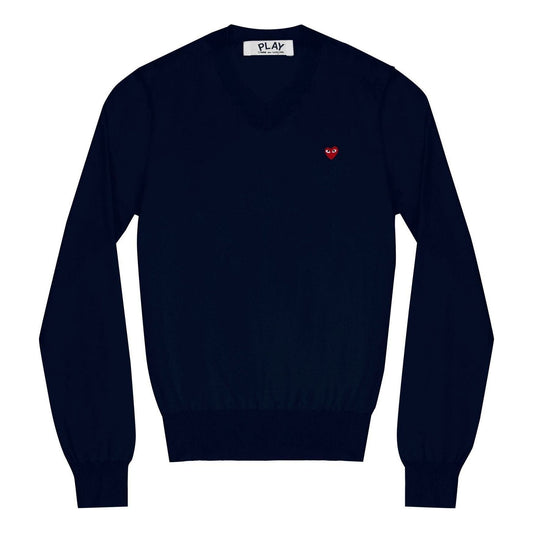 (WMNS) COMME des GARCONS PLAY L/S Basic T-Shirt Small Red Emblem 'Navy' AZ-N051-051-2