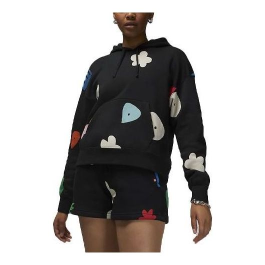 (WMNS) Air Jordan Artist Series by Mia Lee Fleece Hoodie 'Black' DQ4606-010