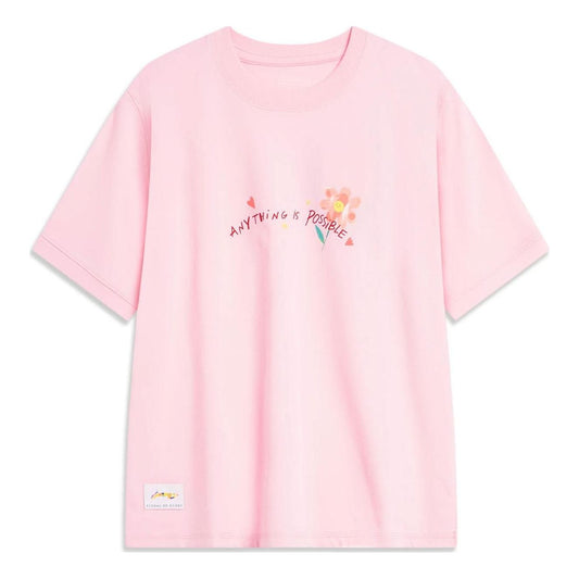 (WMNS) Li-ning Lifestyle Fashion Tee 'Pink' AHST488-6