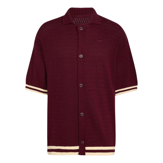 adidas Crochet Jersey Asia Sizing 'Maroon' KQ6977