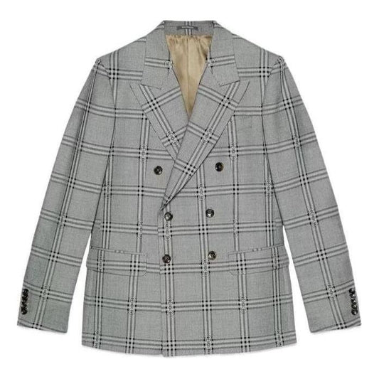 Gucci Horsebit Check Wool Jacket 'Grey Black' 770378-ZAOPD-1016