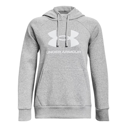 (WMNS) Under Armour Rival Fleece Big Logo Hoodie 'Light Grey' 1379501-012