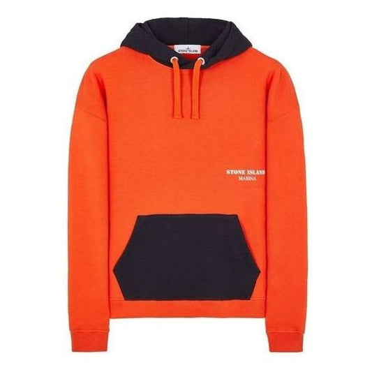 STONE ISLAND Color blocked Hoodie 'Orange Black' 7915651X6-V0037