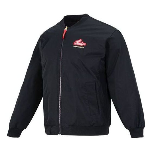 Skechers Letter Embroidery Reversible Padded Jacket 'Black Red' L123M001-0018