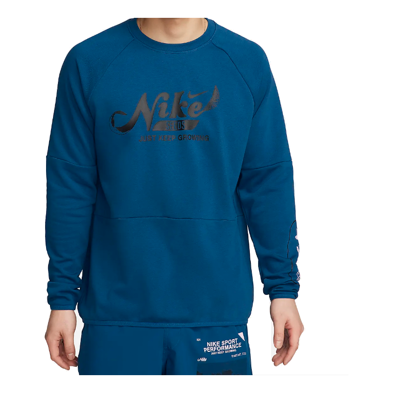 Nike Dri-FIT Fleece Fitness Crew-Neck Top 'Court Blue' FN3290-476