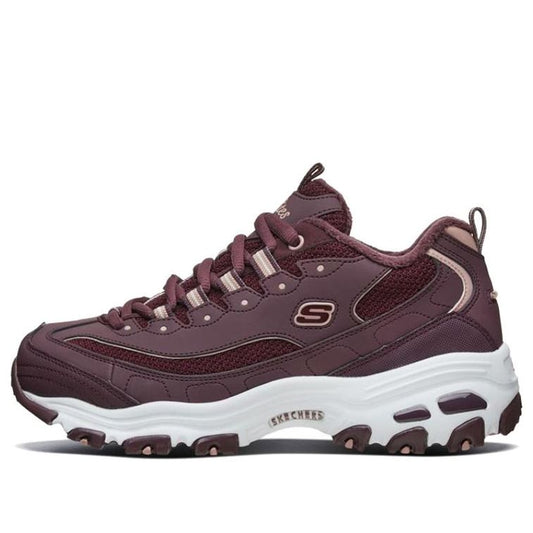 (WMNS) Skechers D'Lites 1.0 Running Shoes Red/White 66666254-BURG