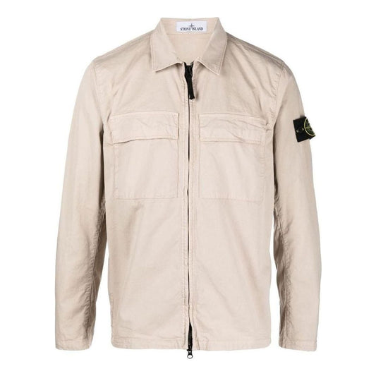 STONE ISLAND Zip Overshirt 'Dove Grey' 781510210-V0092