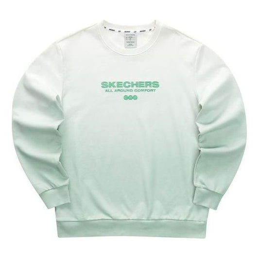 Skechers Gradient Letter Crew Sweatshirt 'Green White' L423U054-03K2