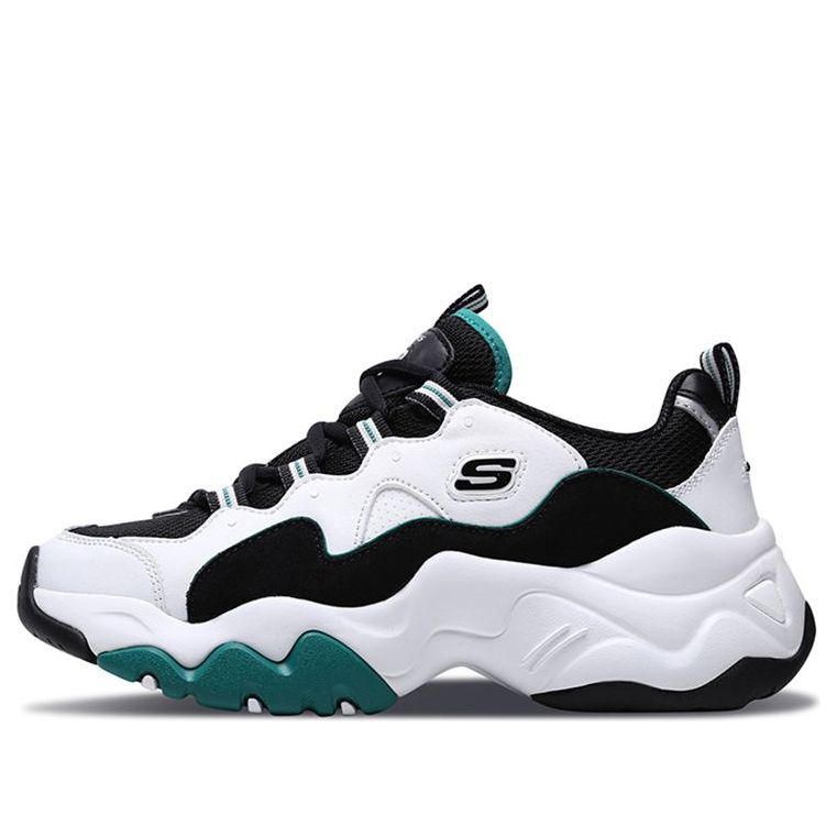 (WMNS) Skechers D'lites 3.0 GS Black/White/Green 12955-WGRN