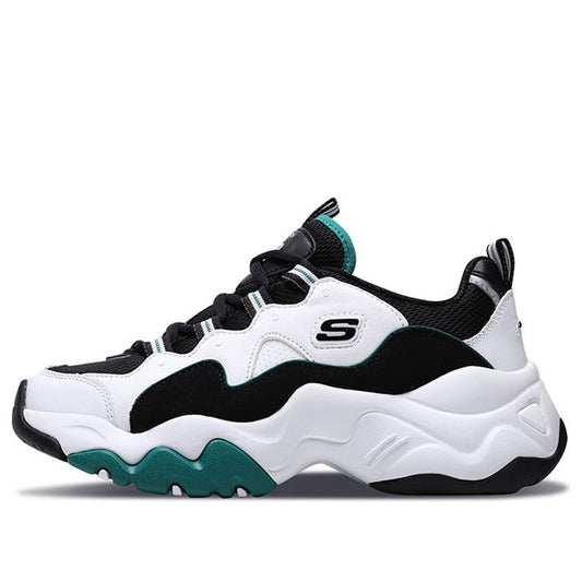(WMNS) Skechers D'lites 3.0 GS Black/White/Green 12955-WGRN