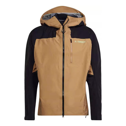 adidas Terrex Techrock GORE-TEX PRO Rain Jacket Asia Sizing 'Tan Black' HA5517