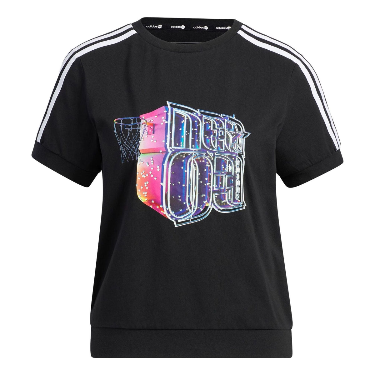 (WMNS) adidas neo 3-Stripes Bucket T-Shirt 'Black' IB7675