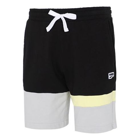 PUMA Solid Basic Shorts 'Black Grey Yellow' 531304-01