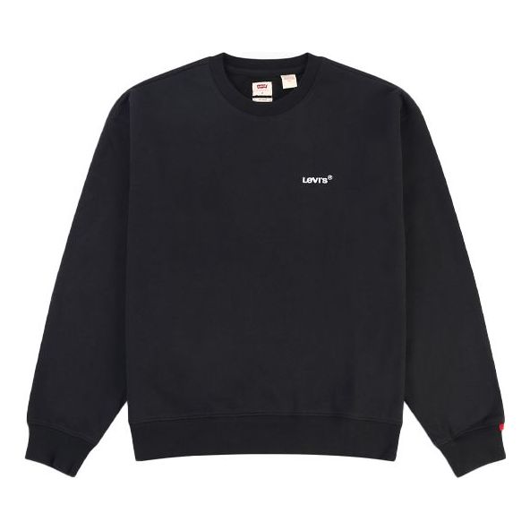 Men's Levis Alphabet Logo Loose Round Neck Long Sleeves Black A0717-0000