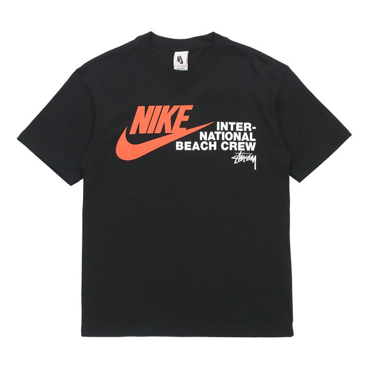Stussy x Nike Crossover Alphabet Logo Sports Short Sleeve Unisex Black DD3071-010