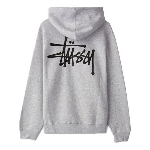 Stussy Basic Hood Logo Back Alphabet Logo Pullover Unisex Gray 1914460-0404