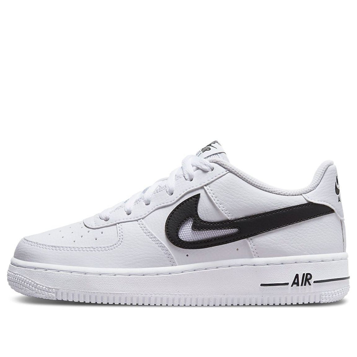 (GS) Nike Air Force 1 '07 'Cut Out Swoosh - White Black' DR7889-100