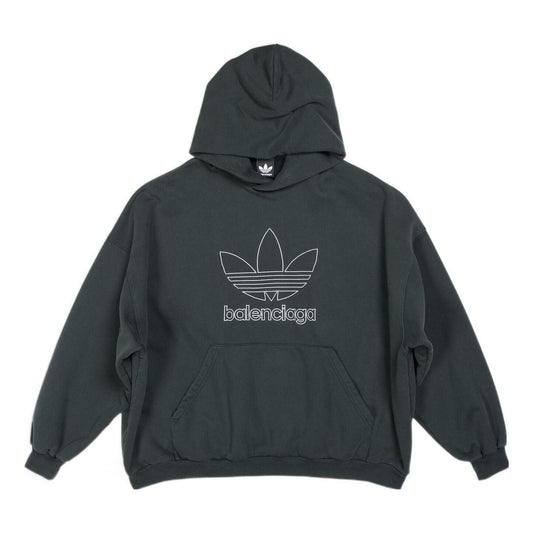 Balenciaga x adidas Logo Oversized Hoodie 'Green White' 712396TNVA93775