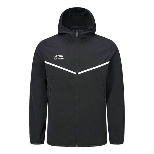 Li-Ning Logo Sports Full Zip Hooded Jacket 'Black' AFDR301-3