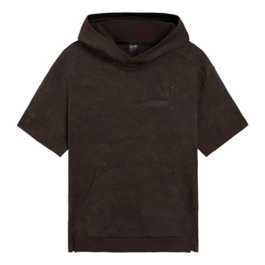Li-Ning x Jackie Chan Short Sleeve Hoodie 'Dark Brown' AMBS045-2
