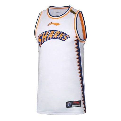 Li-Ning x CBA Shanghai Sharks Jersey 'White Orange' AAYQ397-1