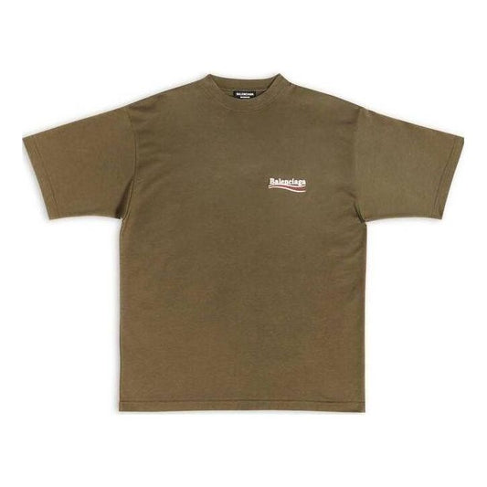 Balenciaga Political Campaign T-shirt Large Fit 'Khaki' 641675TKVJ12463