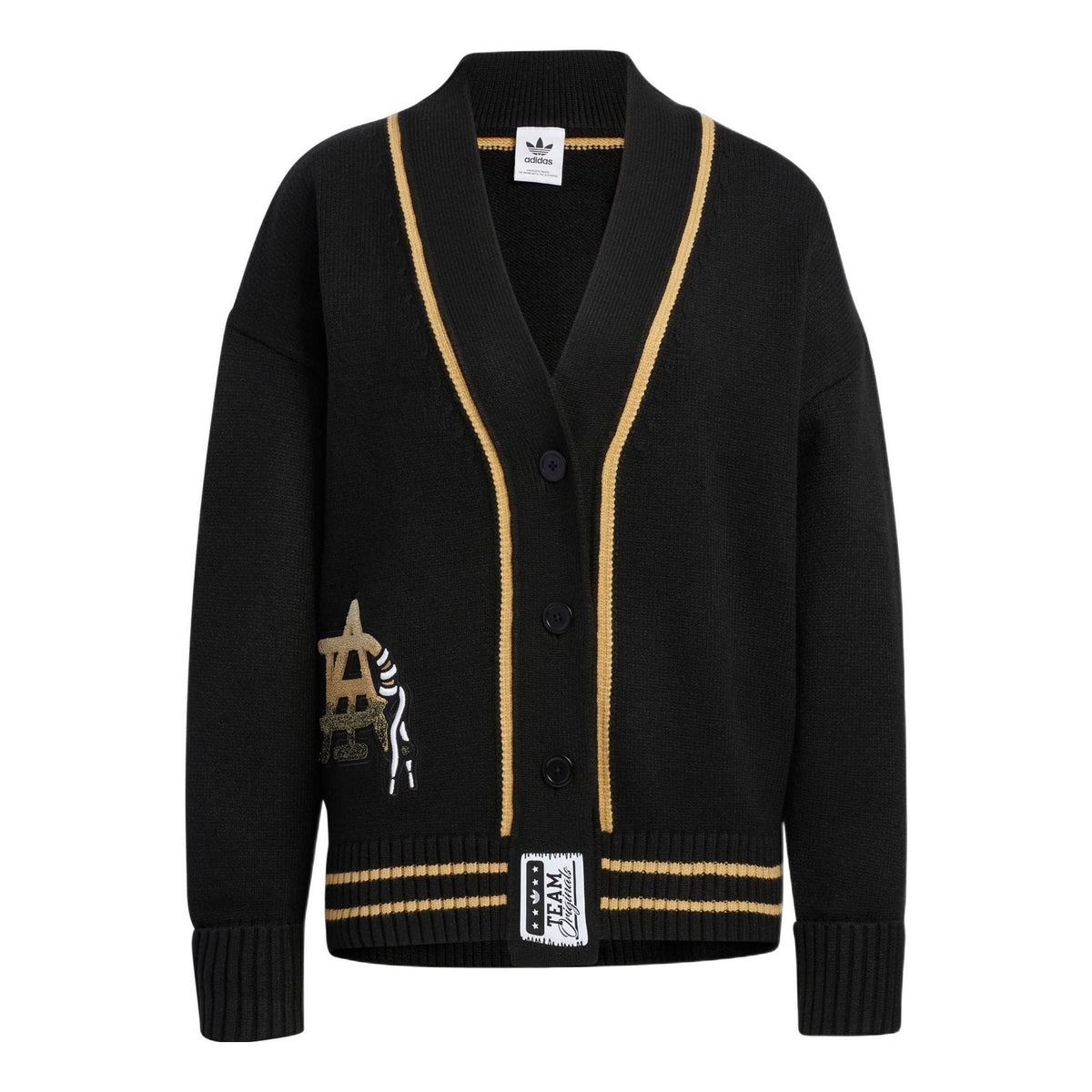 (WMNS) adidas Originals Clover Knitted Cardigan Sweater 'Black' HS9523