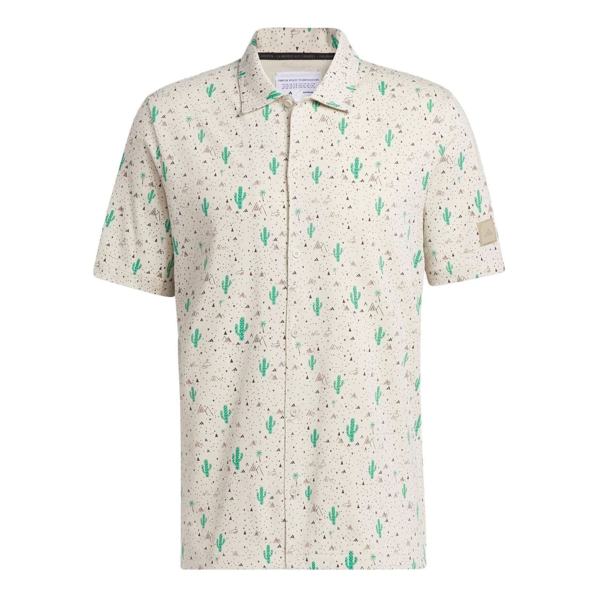 adidas Adicross Desert Button Golf Shirt 'Beige Green' HS5614