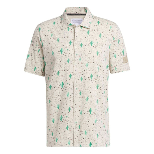adidas Adicross Desert Button Golf Shirt 'Beige Green' HS5614