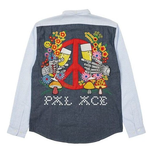 PALACE Back Anti-war Pattern Long Sleeves Shirt Unisex Gray P20SHT025