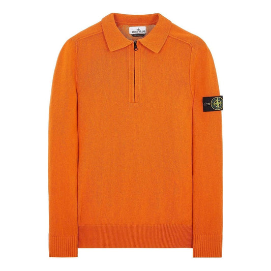 STONE ISLAND LogoCotton Half-Zip Polo Shirt 'Orange' 7815529D3-V0073